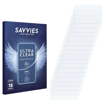 Parte frontale di una confezione del prodotto con il logo del marchio Savvies. Accanto si trova la protezione per lo schermo c