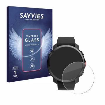 Parte frontale di una confezione del prodotto con il logo del marchio Savvies. Accanto è raffigurato il dispositivo Polar Grit