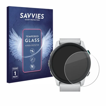 Parte frontale di una confezione del prodotto con il logo del marchio Savvies. Accanto è raffigurato il dispositivo Garmin For