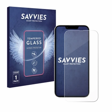 Parte frontale di una confezione del prodotto con il logo del marchio Savvies. Accanto è raffigurato il dispositivo Apple iPho