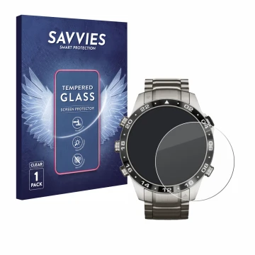 Parte frontale di una confezione del prodotto con il logo del marchio Savvies. Accanto è raffigurato il dispositivo Garmin Mar