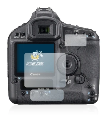 Parte frontale di una confezione del prodotto con il logo del marchio BROTECT. Accanto è raffigurato il dispositivo Canon EOS 