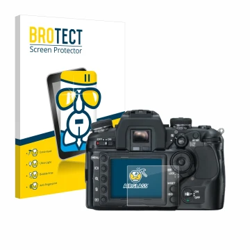 Parte frontale di una confezione del prodotto con il logo del marchio BROTECT. Accanto è raffigurato il dispositivo Konica Min