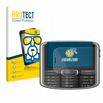 Parte frontale di una confezione del prodotto con il logo del marchio BROTECT. Accanto è raffigurato il dispositivo Nokia 3720