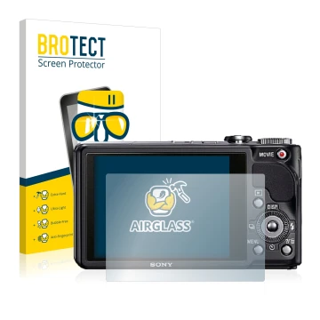 Parte frontale di una confezione del prodotto con il logo del marchio BROTECT. Accanto è raffigurato il dispositivo Sony Cyber