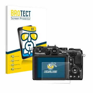 Parte frontale di una confezione del prodotto con il logo del marchio BROTECT. Accanto è raffigurato il dispositivo Nikon Cool