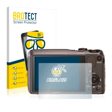 Parte frontale di una confezione del prodotto con il logo del marchio BROTECT. Accanto è raffigurato il dispositivo Sony Cyber