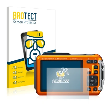 Parte frontale di una confezione del prodotto con il logo del marchio BROTECT. Accanto è raffigurato il dispositivo Panasonic 