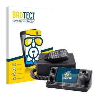 Parte frontale di una confezione del prodotto con il logo del marchio BROTECT. Accanto è raffigurato il dispositivo Icom IC-71