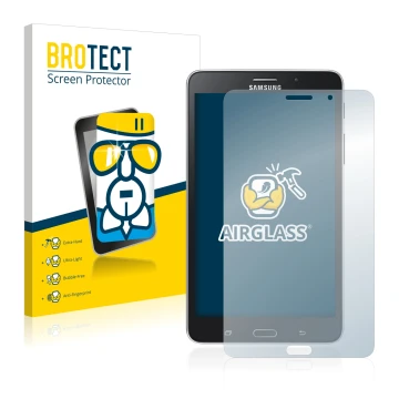 Parte frontale di una confezione del prodotto con il logo del marchio BROTECT. Accanto è raffigurato il dispositivo Samsung Ga