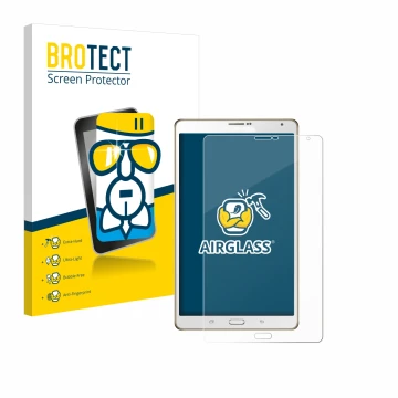 Parte frontale di una confezione del prodotto con il logo del marchio BROTECT. Accanto è raffigurato il dispositivo Samsung Ga