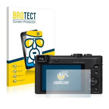 Parte frontale di una confezione del prodotto con il logo del marchio BROTECT. Accanto è raffigurato il dispositivo Panasonic 
