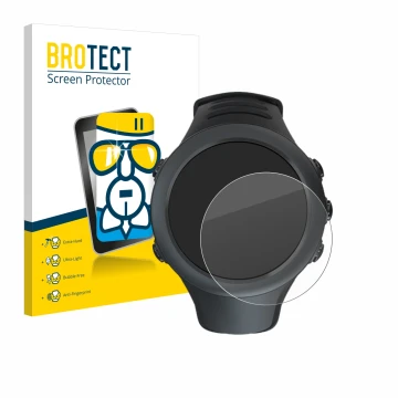 Parte frontale di una confezione del prodotto con il logo del marchio BROTECT. Accanto è raffigurato il dispositivo Suunto Amb