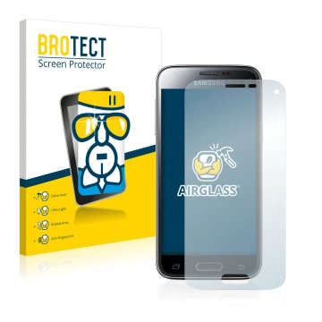 Parte frontale di una confezione del prodotto con il logo del marchio BROTECT. Accanto è raffigurato il dispositivo Samsung Ga