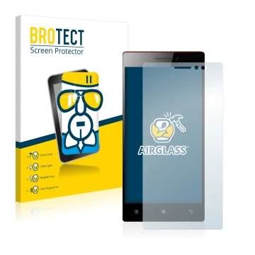 Parte frontale di una confezione del prodotto con il logo del marchio BROTECT. Accanto è raffigurato il dispositivo Lenovo Vib