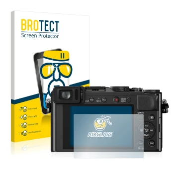 Parte frontale di una confezione del prodotto con il logo del marchio BROTECT. Accanto è raffigurato il dispositivo Panasonic 