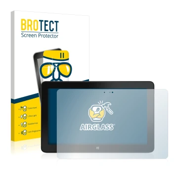 Parte frontale di una confezione del prodotto con il logo del marchio BROTECT. Accanto è raffigurato il dispositivo Dell Venue