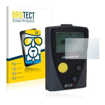 Parte frontale di una confezione del prodotto con il logo del marchio BROTECT. Accanto è raffigurato il dispositivo Swissphone