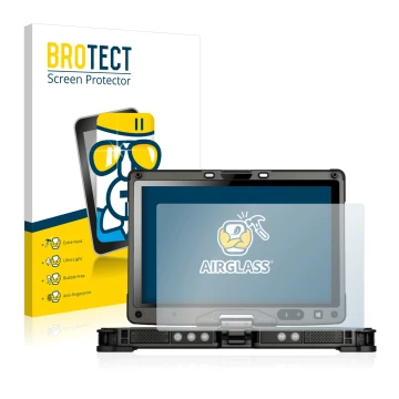 Parte frontale di una confezione del prodotto con il logo del marchio BROTECT. Accanto è raffigurato il dispositivo Getac V110