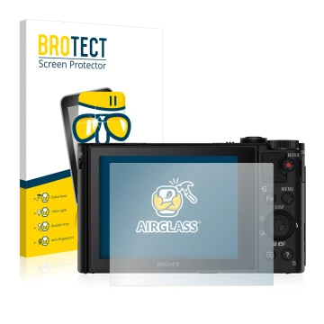 Parte frontale di una confezione del prodotto con il logo del marchio BROTECT. Accanto è raffigurato il dispositivo Sony Cyber