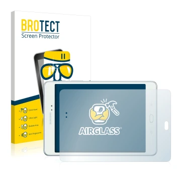 Parte frontale di una confezione del prodotto con il logo del marchio BROTECT. Accanto è raffigurato il dispositivo Samsung Ga