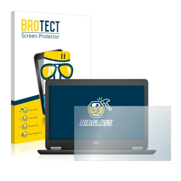 Parte frontale di una confezione del prodotto con il logo del marchio BROTECT. Accanto è raffigurato il dispositivo Dell Latit