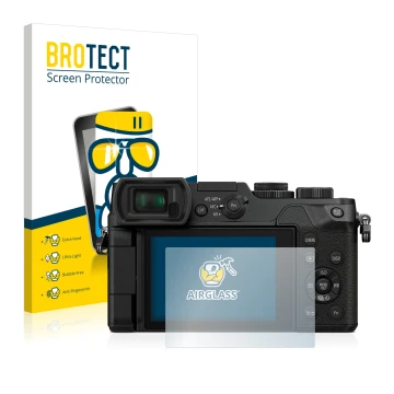 Parte frontale di una confezione del prodotto con il logo del marchio BROTECT. Accanto è raffigurato il dispositivo Panasonic 