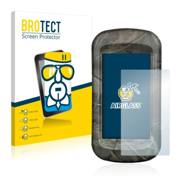 Parte frontale di una confezione del prodotto con il logo del marchio BROTECT. Accanto è raffigurato il dispositivo Garmin Mon