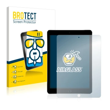 Parte frontale di una confezione del prodotto con il logo del marchio BROTECT. Accanto è raffigurato il dispositivo Apple iPad