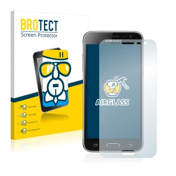 Parte frontale di una confezione del prodotto con il logo del marchio BROTECT. Accanto è raffigurato il dispositivo Samsung Ga