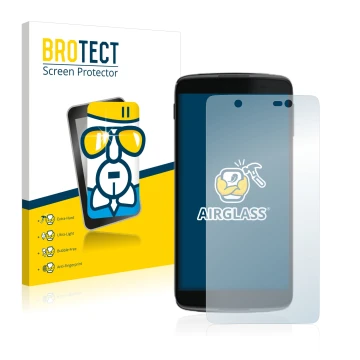 Parte frontale di una confezione del prodotto con il logo del marchio BROTECT. Accanto è raffigurato il dispositivo Alcatel On