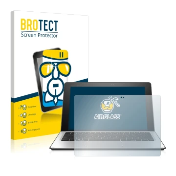 Parte frontale di una confezione del prodotto con il logo del marchio BROTECT. Accanto è raffigurato il dispositivo HP Elite x