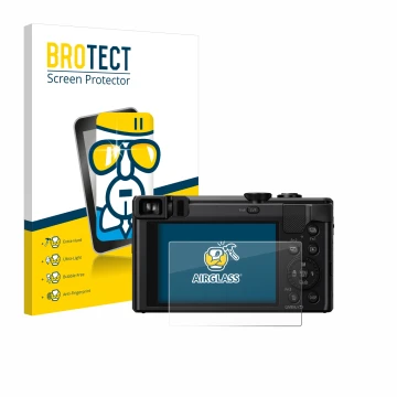 Parte frontale di una confezione del prodotto con il logo del marchio BROTECT. Accanto è raffigurato il dispositivo Panasonic 