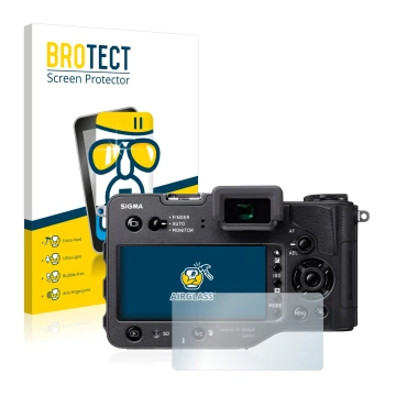 Parte frontale di una confezione del prodotto con il logo del marchio BROTECT. Accanto è raffigurato il dispositivo Sigma SD Q