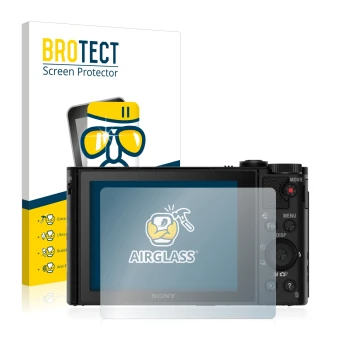 Parte frontale di una confezione del prodotto con il logo del marchio BROTECT. Accanto è raffigurato il dispositivo Sony Cyber