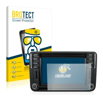 Parte frontale di una confezione del prodotto con il logo del marchio BROTECT. Accanto è raffigurato il dispositivo Volkswagen