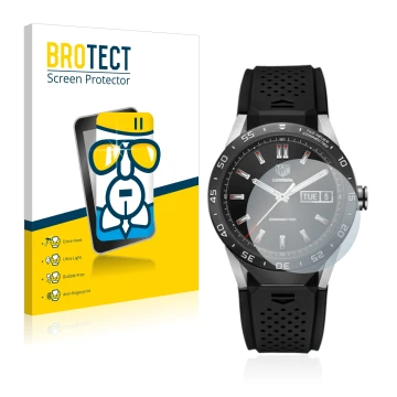 Parte frontale di una confezione del prodotto con il logo del marchio BROTECT. Accanto è raffigurato il dispositivo TAG Heuer 