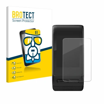 Parte frontale di una confezione del prodotto con il logo del marchio BROTECT. Accanto è raffigurato il dispositivo Garmin viv