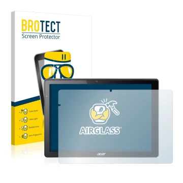 Parte frontale di una confezione del prodotto con il logo del marchio BROTECT. Accanto è raffigurato il dispositivo Acer Switc