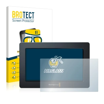 Parte frontale di una confezione del prodotto con il logo del marchio BROTECT. Accanto è raffigurato il dispositivo Blackmagic