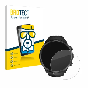 Parte frontale di una confezione del prodotto con il logo del marchio BROTECT. Accanto è raffigurato il dispositivo Suunto Spa