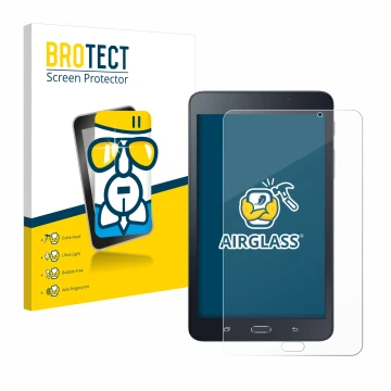 Parte frontale di una confezione del prodotto con il logo del marchio BROTECT. Accanto è raffigurato il dispositivo Samsung Ga