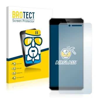 Parte frontale di una confezione del prodotto con il logo del marchio BROTECT. Accanto è raffigurato il dispositivo Vernee Mar