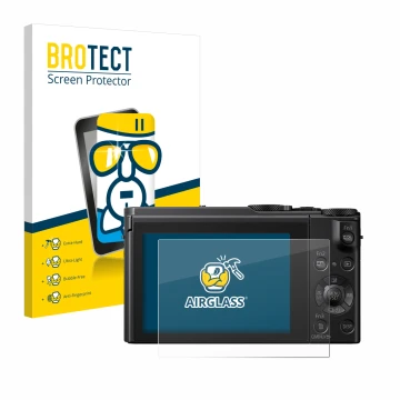 Parte frontale di una confezione del prodotto con il logo del marchio BROTECT. Accanto è raffigurato il dispositivo Panasonic 