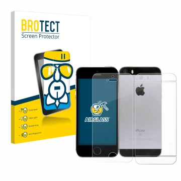 Parte frontale di una confezione del prodotto con il logo del marchio BROTECT. Accanto è raffigurato il dispositivo Apple iPho