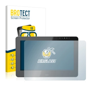 Parte frontale di una confezione del prodotto con il logo del marchio BROTECT. Accanto è raffigurato il dispositivo Wacom Cint