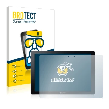 Parte frontale di una confezione del prodotto con il logo del marchio BROTECT. Accanto è raffigurato il dispositivo Samsung Ga