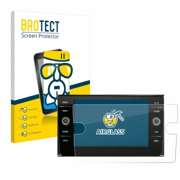 Parte frontale di una confezione del prodotto con il logo del marchio BROTECT. Accanto è raffigurato il dispositivo Volkswagen