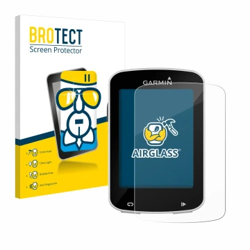 Parte frontale di una confezione del prodotto con il logo del marchio BROTECT. Accanto è raffigurato il dispositivo Garmin Edg