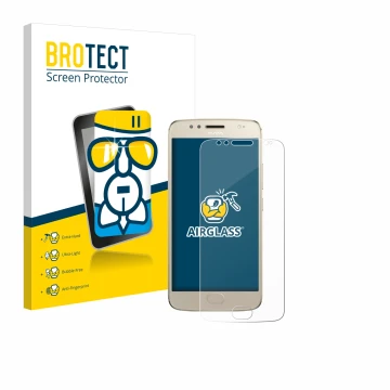 Parte frontale di una confezione del prodotto con il logo del marchio BROTECT. Accanto è raffigurato il dispositivo Motorola M